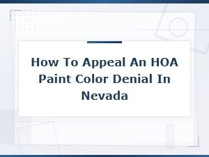 Appealing an Hoa Paint Color Denial in Nevada