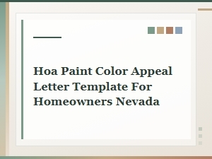 Nevada Hoa Paint Color Appeal Letter Template
