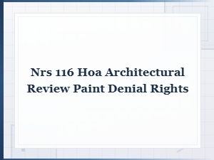 Nrs 116 Paint Denial Rights in Nevada Hoas