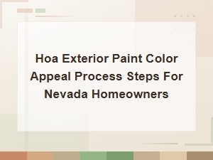 Hoa Paint Color Appeal Process for Nevada Homeowners